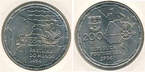 200 Эскудо Португальская Республика (1975 - ) Серебро 