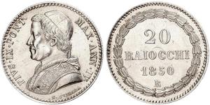 20 Baiocco Vatikanstadt Silber 