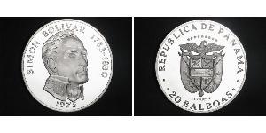 20 Balboa Panama Argent Simon Bolivar (1783 - 1830)