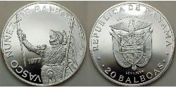 20 Balboa Panamá Plata Vasco Núñez de Balboa (1475 – 1519)