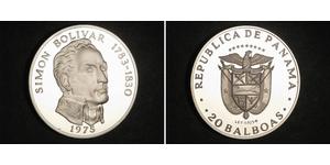 20 Balboa Panama Silber Simon Bolivar (1783 - 1830)