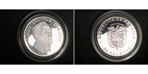 20 Balboa Panama Silber Simon Bolivar (1783 - 1830)