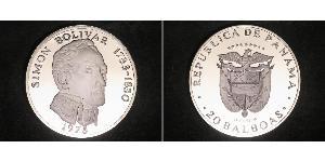 20 Balboa Panama Silber Simon Bolivar (1783 - 1830)