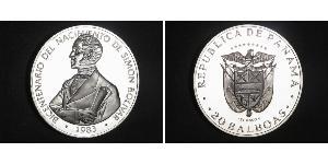 20 Balboa Panama Silber Simon Bolivar (1783 - 1830)
