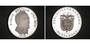 20 Balboa 巴拿马 銀 Simon Bolivar (1783 - 1830)