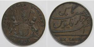 20 Cash Britische Ostindien-Kompanie (1757-1858) Kupfer 