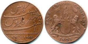 20 Cash Britische Ostindien-Kompanie (1757-1858) Kupfer 