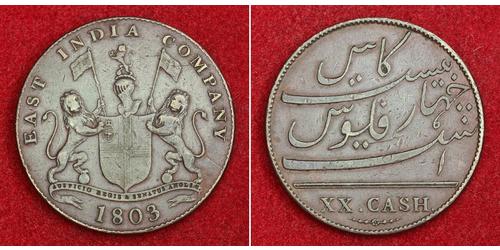 20 Cash Britische Ostindien-Kompanie (1757-1858) Kupfer 