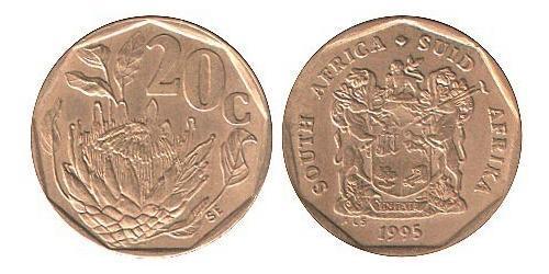 20 Cent Sudáfrica (1910 - ) Latón/Acero 