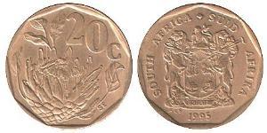 20 Cent Afrique du Sud (1910 - ) Acier/Laiton 
