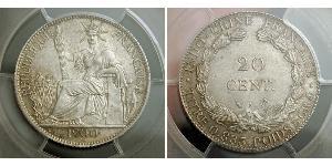 20 Cent Indochine française (1887-1954) Argent 