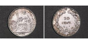 20 Cent Indochine française (1887-1954) Argent 