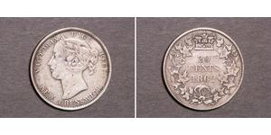 20 Cent Canada Argento Vittoria (1819 - 1901)