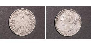 20 Cent Canada / Terranova e Labrador Argento Vittoria (1819 - 1901)
