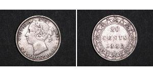 20 Cent Canada / Terranova e Labrador Argento Vittoria (1819 - 1901)