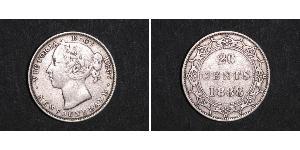 20 Cent Canada / Terranova e Labrador Argento Vittoria (1819 - 1901)