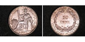 20 Cent Indocina francese (1887-1954) Argento 