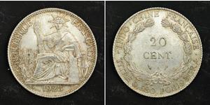 20 Cent Indocina francese (1887-1954) Argento 