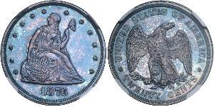 20 Cent Estados Unidos de América (1776 - ) Cobre/Plata 