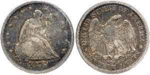 20 Cent Estados Unidos de América (1776 - ) Cobre/Plata 