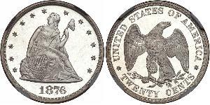 20 Cent Estados Unidos de América (1776 - ) Cobre/Plata 
