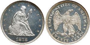 20 Cent Estados Unidos de América (1776 - ) Cobre/Plata 