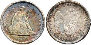 20 Cent Estados Unidos de América (1776 - ) Cobre/Plata 