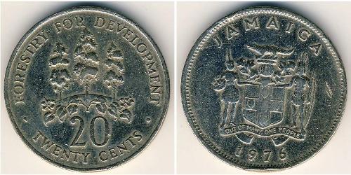20 Cent Jamaica (1962 - ) Copper/Nickel 
