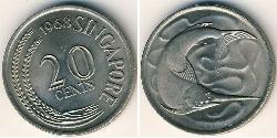 20 Cent Singapore (1965 - ) Copper/Nickel 