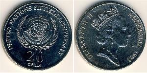 20 Cent Australie (1939 - ) Cuivre/Nickel Elizabeth II (1926-2022)