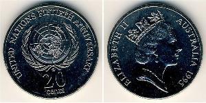 20 Cent Australie (1939 - ) Cuivre/Nickel Elizabeth II (1926-2022)