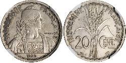 20 Cent Indochine française (1887-1954) Cuivre/Nickel 