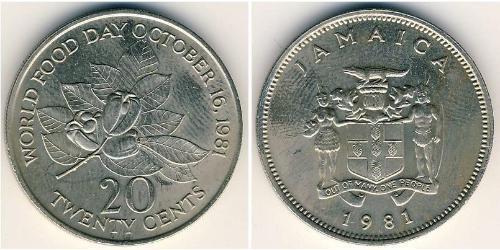 20 Cent Jamayica (1962 - ) Cuivre/Nickel 