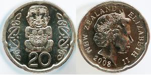 20 Cent Nouvelle-Zélande Cuivre/Nickel Elizabeth II (1926-2022)