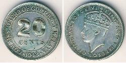20 Cent États malais fédérés (1895 - 1946) Cuivre/Nickel George VI (1895-1952)
