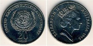 20 Cent Australien (1939 - ) Kupfer/Nickel Elizabeth II (1926-2022)
