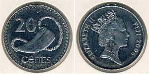 20 Cent Fiji (1970 - ) Kupfer/Nickel Elizabeth II (1926-2022)