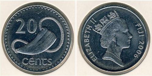 20 Cent Fiji (1970 - ) Kupfer/Nickel Elizabeth II (1926-2022)
