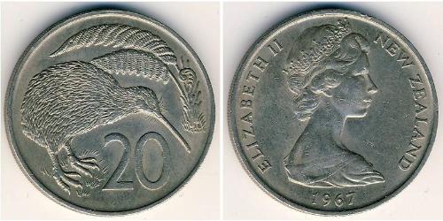 20 Cent Neuseeland Kupfer/Nickel 