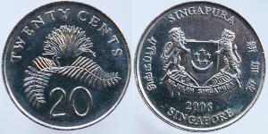 20 Cent Singapur Kupfer/Nickel 