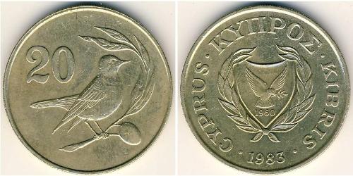 20 Cent Chypre (1960 - ) Laiton 