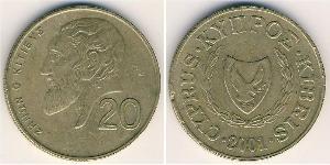 20 Cent Chipre (1960 - ) Latón 