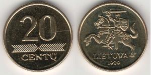 20 Cent Lituania (1991 - ) Latón 