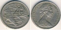 20 Cent Australia (1939 - ) Níquel/Cobre Isabel II (1926-2022)