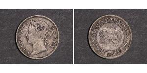 20 Cent Straits Settlements (1826 - 1946) Plata Victoria (1819 - 1901)