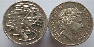 20 Cent Australia (1939 - ) Rame/Nichel Elisabetta II (1926-2022)