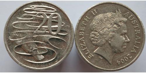 20 Cent Australia (1939 - ) Rame/Nichel Elisabetta II (1926-2022)