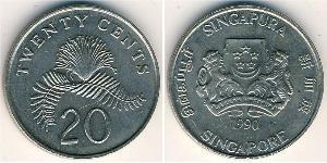 20 Cent Singapore Rame/Nichel 