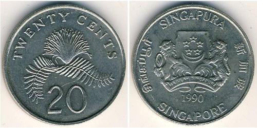 20 Cent Singapore Rame/Nichel 