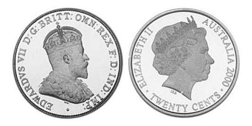 20 Cent Australien (1939 - ) Silber Elizabeth II (1926-2022)